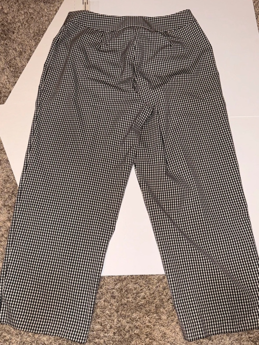 Chico's Black and White Gingham Wide-Leg Pants